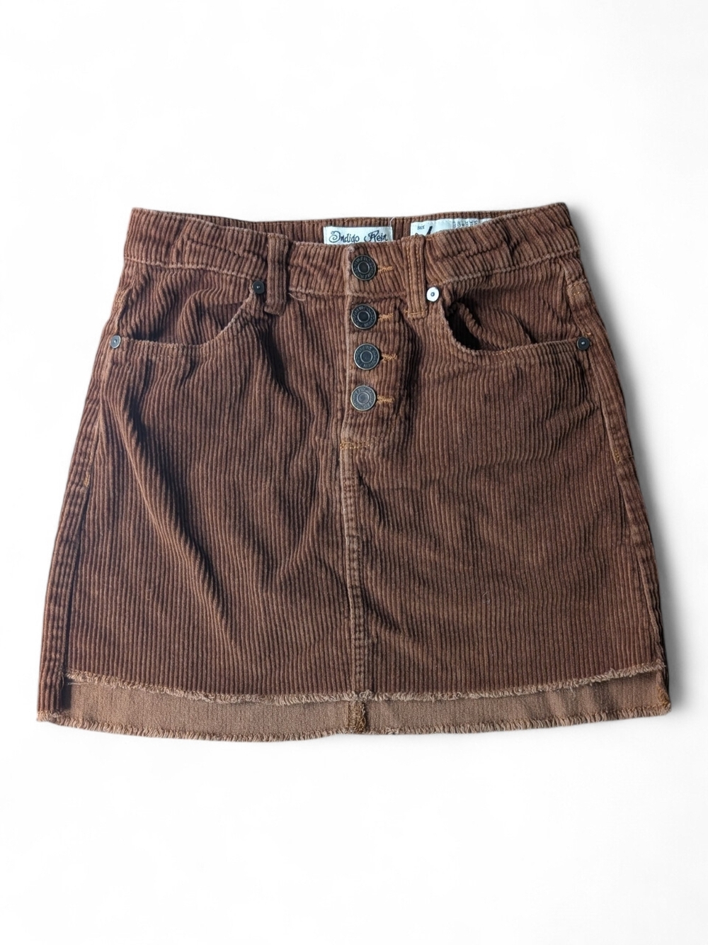 Indigo Rein Cutoff Skirt Girls Size 10 Brown Corduroy